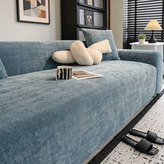 Dog Sofa Cover Scratch-Resistant Herringbone Slipcover for Full Protection