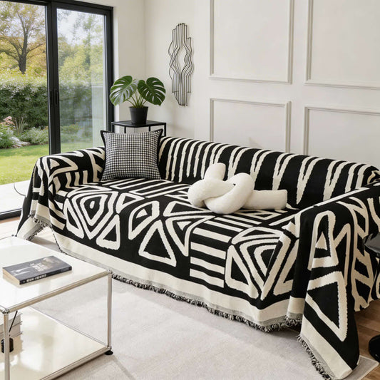 Dog Throw Blanket Chenille Fleece Large Double-Sided with Tassels