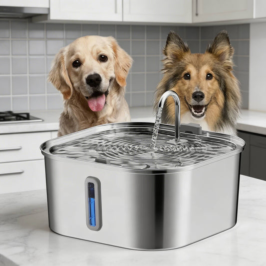 Automatic Stainless Steel Pet Water Fountain with Motion Sensor and 7L Capacity for Cats and Dogs