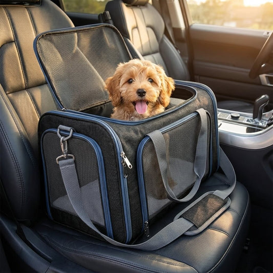 Airline Approved Soft-Sided Dog Carrier Backpack with Waterproof Polyester and Claw-Defense Mesh