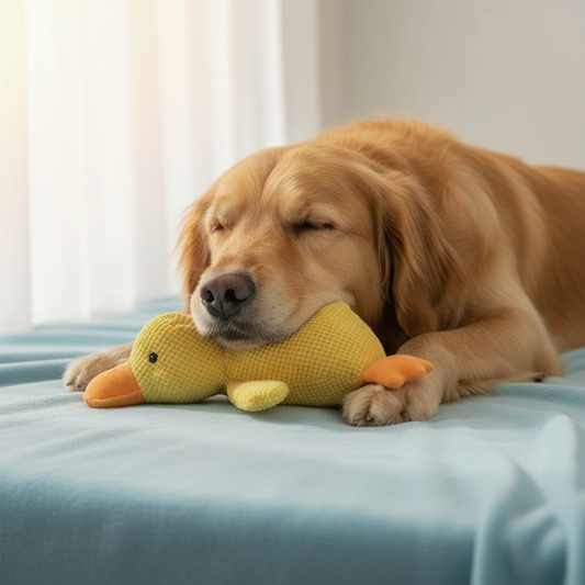 Calming Duck Squeaky Plush Toy for Anxious Dogs